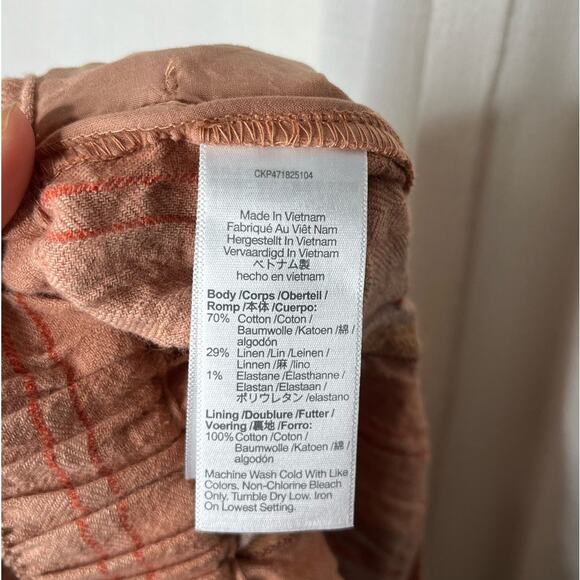 Madewell Orange Striped Pull-on Shorts with Pockets Size Small - Picture 6 of 6